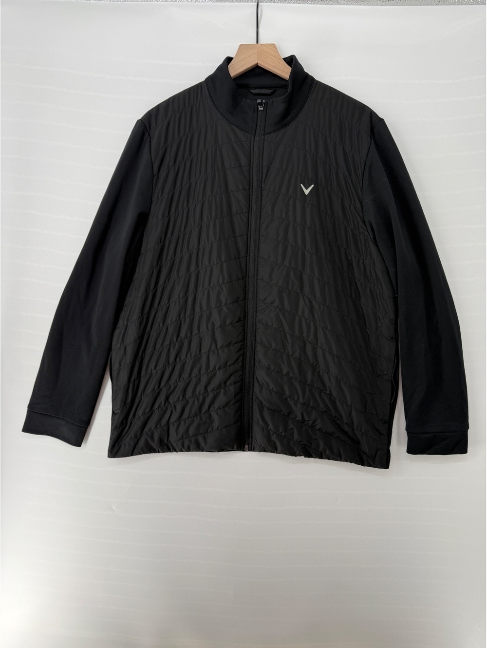 Callaway Men’s Large Black Hybrid Puffer Jacket Full Zip Golf Performance